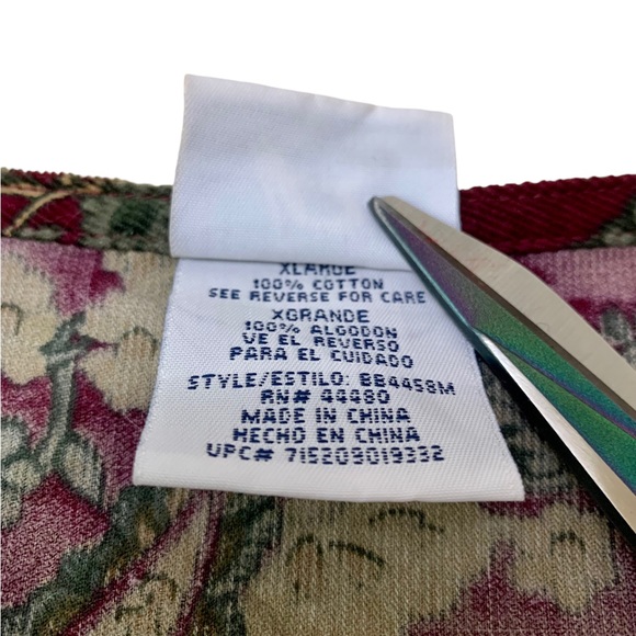 Vintage Bobbie Brooks Burgundy Corduroy Paisley Midi Dress Size XL - Picture 7 of 11